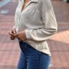 Musthave Blouse met gesmokte details beige