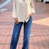 Musthave Blouse met gesmokte details beige