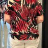 Travel blouse korte mouwen tijgerprint rood