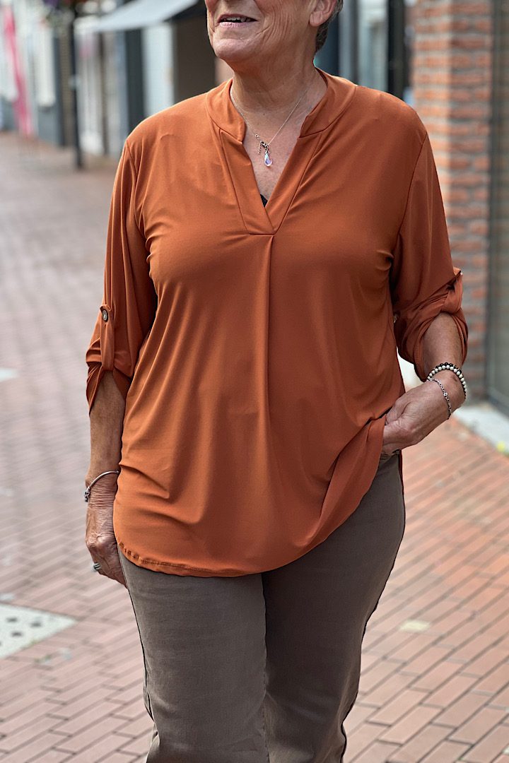 Travel blouse roestbruin