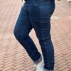 Karostar jog jeans met kordje blauw