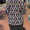 Travel blouse met print blauw