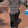 Travel blouse met print blauw