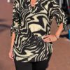 Travel blouse met print groen/zwart