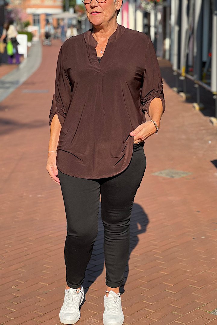 Travel blouse bruin