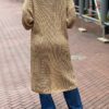 Lang gebreide vest Romy camel