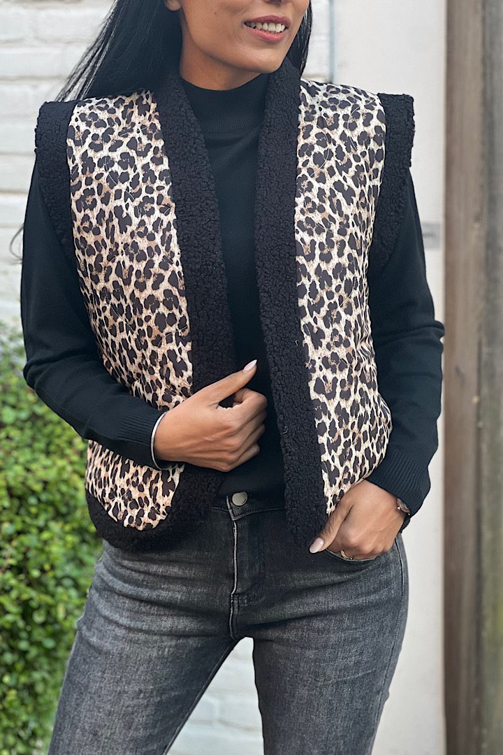 Leopard Teddy Gilet