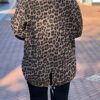 Corduroy sweater leopard print taupe