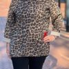 Corduroy sweater leopard print taupe