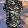 Travelstof tuniek met print legergroen/zwart