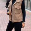 Gilet Musthave met knopen camel