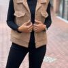 Gilet Musthave met knopen camel