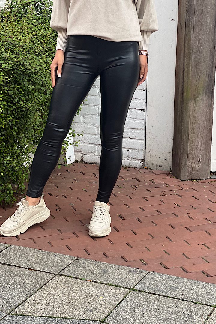 Norfy leatherlook legging zwart