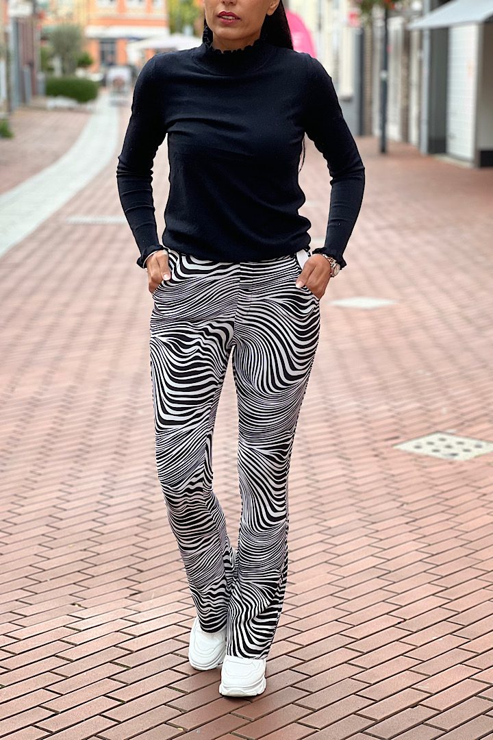 Miss Angelia Fashion Flared broek Zebra patroon