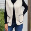 Musthave geborduurd Gilet beige