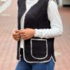 Musthave geborduurd Gilet zwart