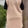 Lang Gilet met Teddy Voering taupe