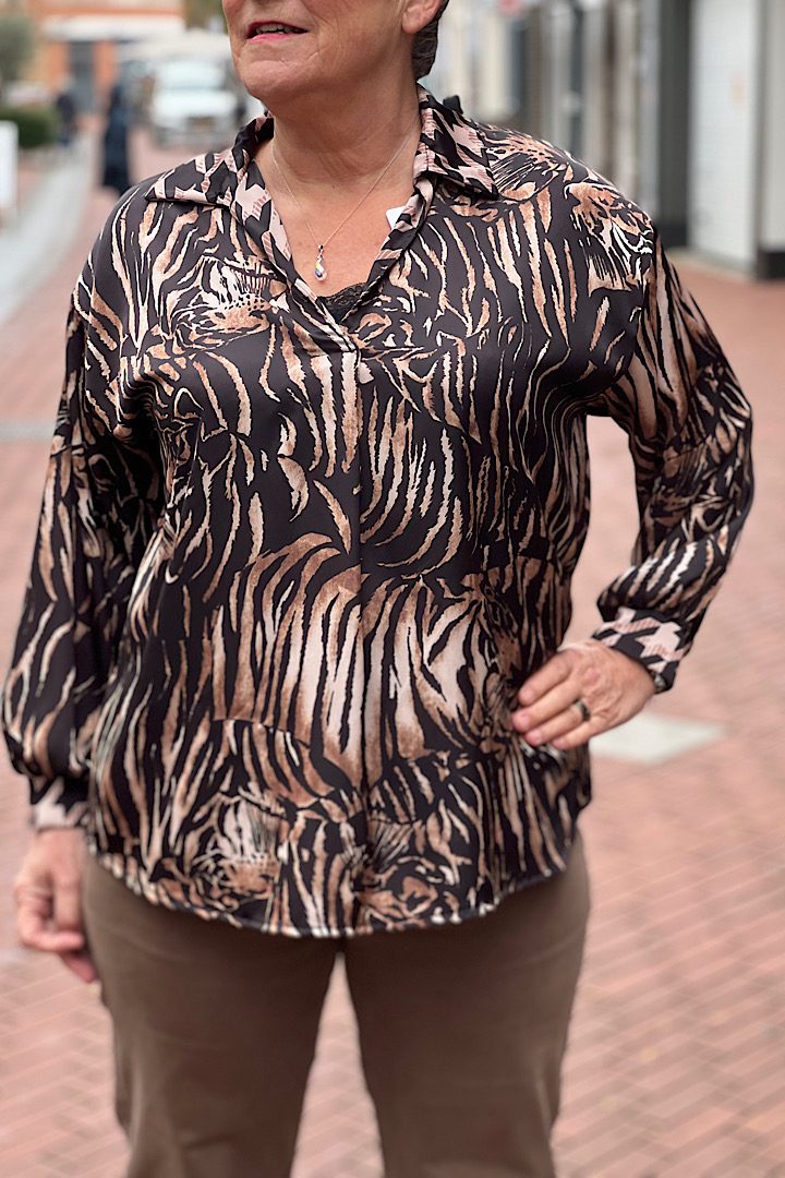 Strijkvrije Blouse met Klassieke Kraag