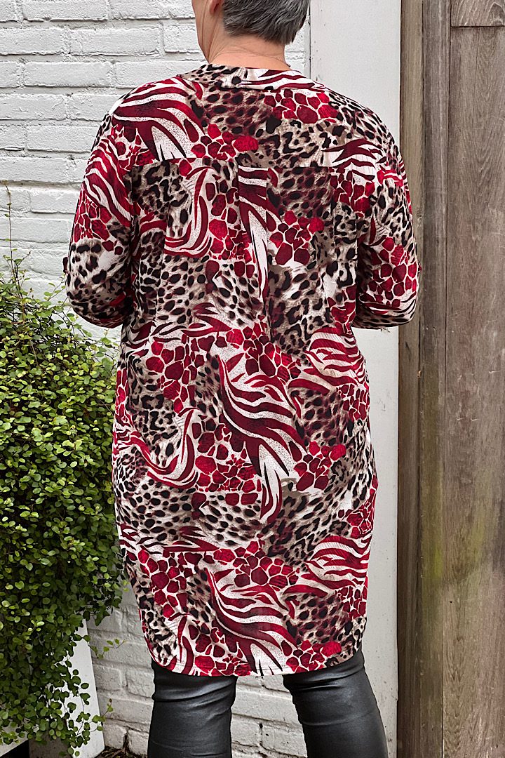 Travelstof tuniek met print