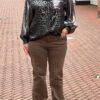 Blouse in Panterprint met Metallic