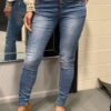 Jewelly high waist jeans knopensluiting