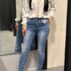 Jewelly high waist jeans knopensluiting