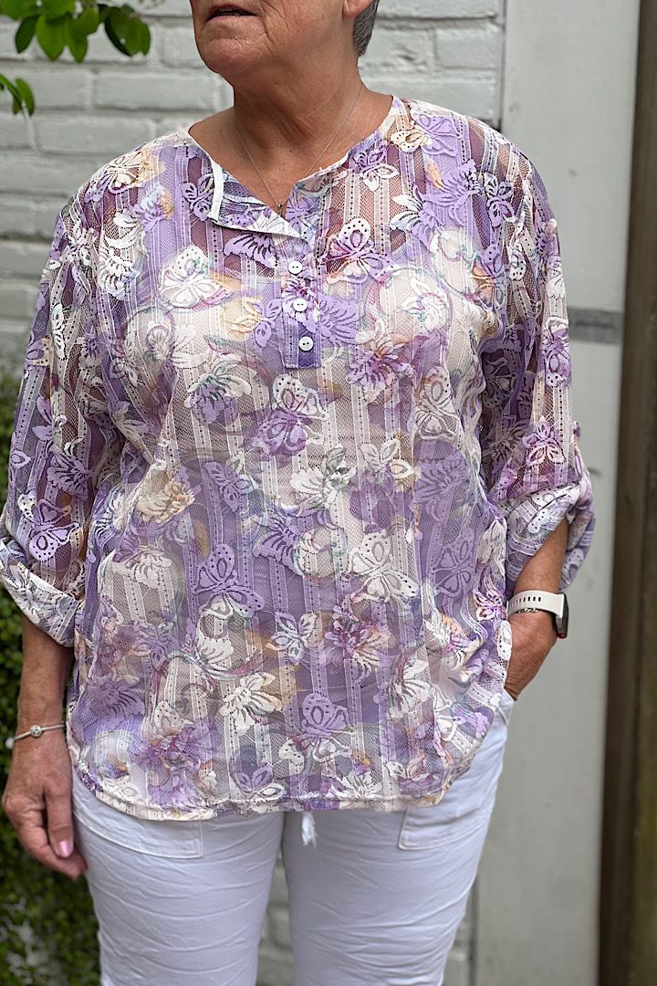 Kanten Stretch Blouse 2 delig