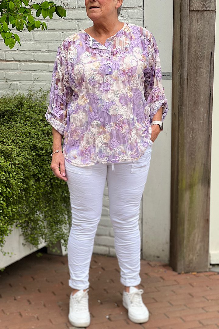 Kanten Stretch Blouse 2 delig