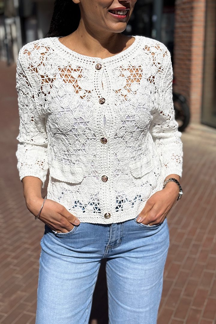 Gehaakt Vest/Top Gouden Knopen