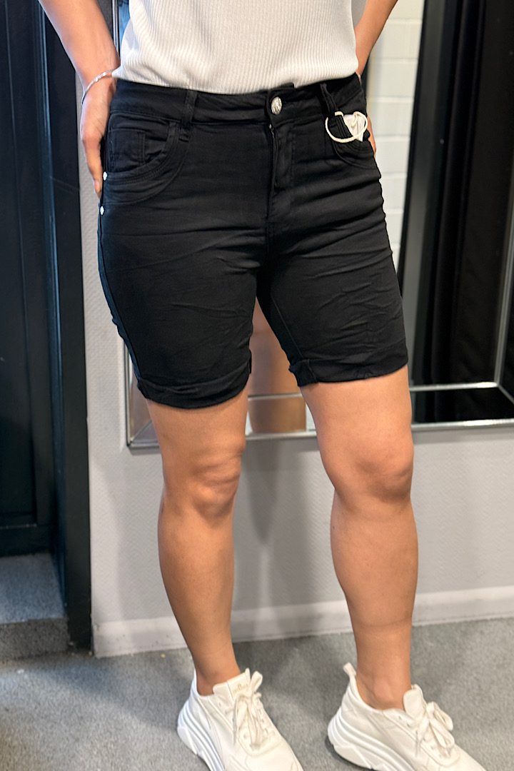 Jewelly jeans short zwart