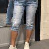 Jewelly jeans Capri Fancy knopen blauw