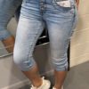 Jewelly jeans Capri Fancy knopen blauw