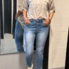 Jewelly jeans met knoopsluiting blauw