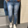 Jewelly jeans met knoopsluiting blauw