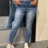 Jewelly jeans met knoopsluiting blauw