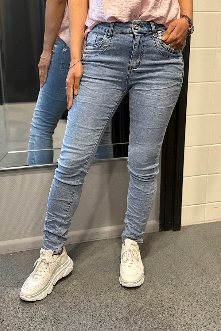 Jewelly jogging jeans licht-blauw