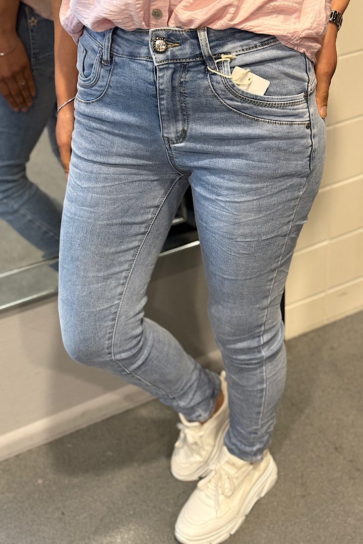 Jewelly jogging jeans licht-blauw