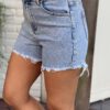 Denim Short Kathy Sparkling Blauw
