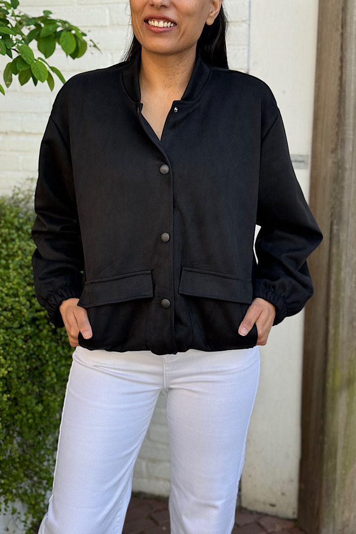 Suedine Bomber Jacket