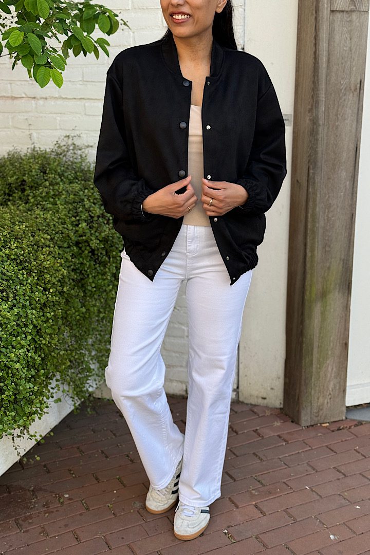 Suedine Bomber Jacket