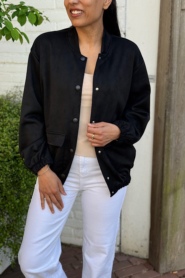 Suedine Bomber Jacket