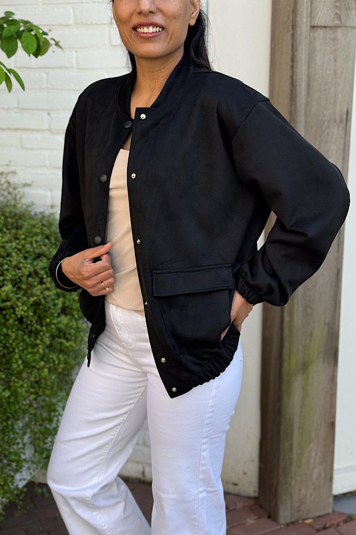 Suedine Bomber Jacket