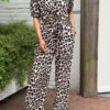 Travelstof Jumpsuit met Panterprint