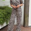 Travelstof Jumpsuit met Panterprint