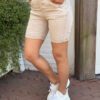 Jewelly jeans Fancy knopen short beige