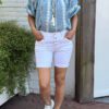 Jewelly jeans Fancy knopen short wit