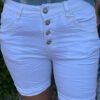 Jewelly jeans Fancy knopen short wit