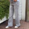 Goodies Jeans wide leg grijs