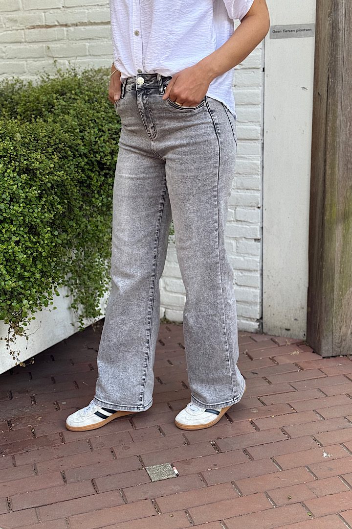 Goodies Jeans wide leg grijs