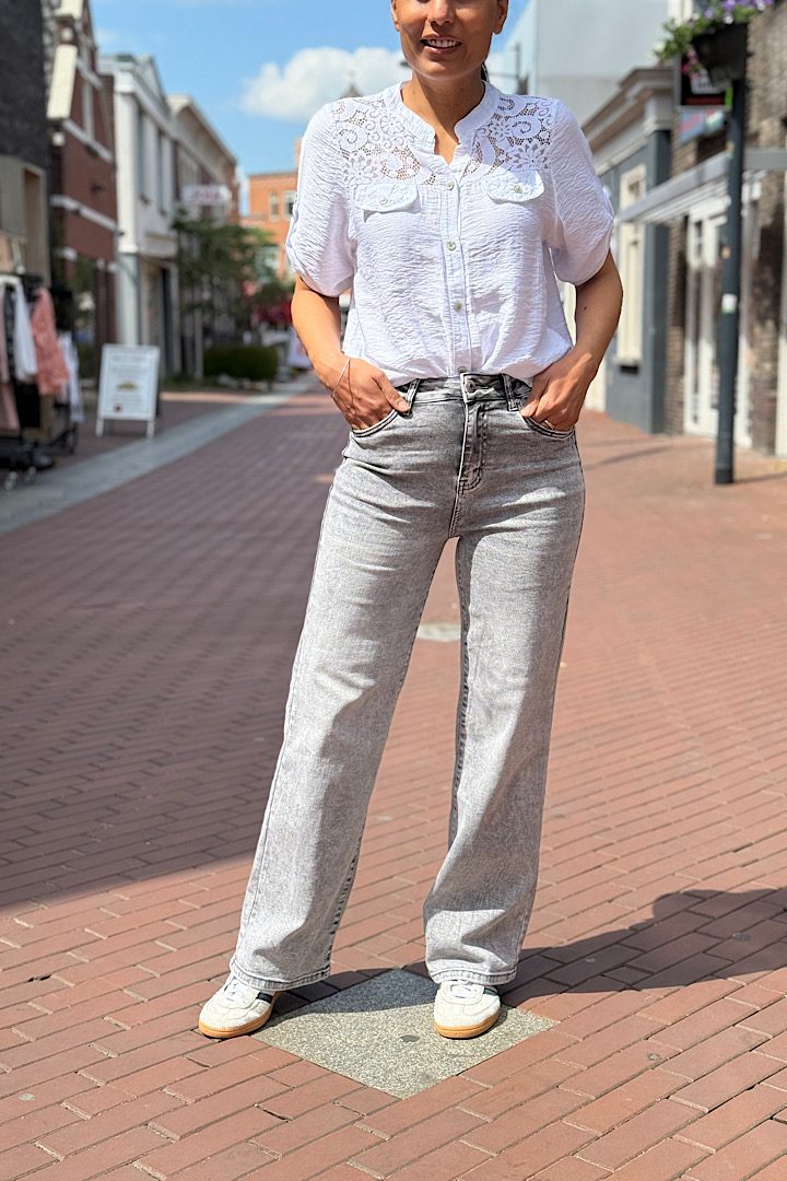 Goodies Jeans wide leg grijs